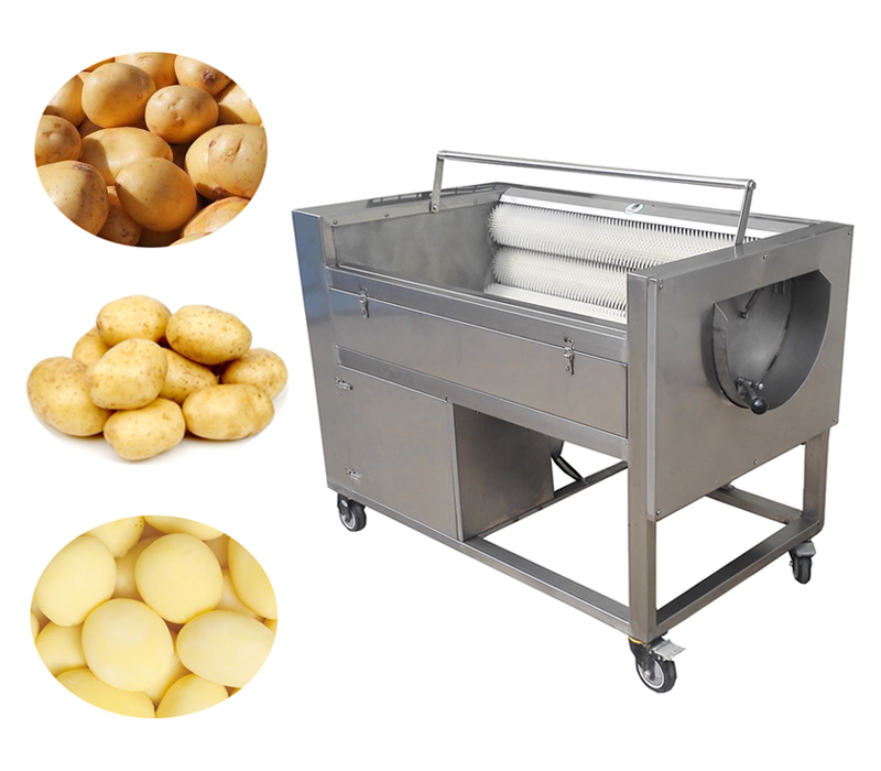 Brush potato washing and peeling machine - Potato chips machine
